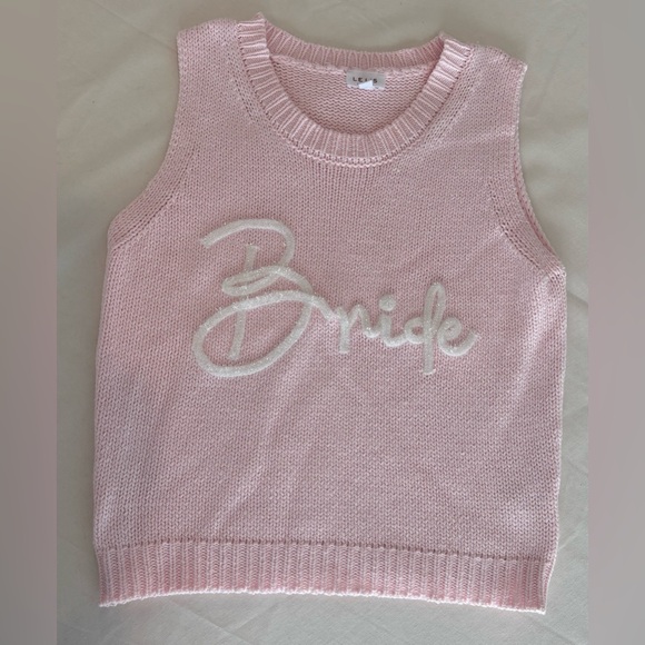 Le Lis Sweaters - Le Lis Light Pink Knit Bride Sweater Vest